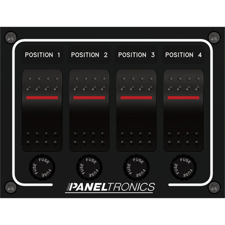 Paneltronics - Waterproof Circuit Breaker Panel - DC Illuminated Rocker Switch, Fuse — Quality Boat Parts