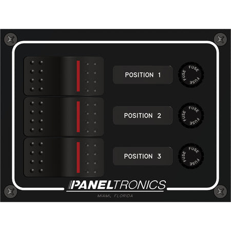 Paneltronics - Waterproof Circuit Breaker Panel - DC Illuminated Rocker Switch, Fuse — Quality Boat Parts