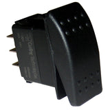 Paneltronics - Waterproof Contura Rocker Switch - Black, DPDT, ON/OFF/ON — Quality Boat Parts