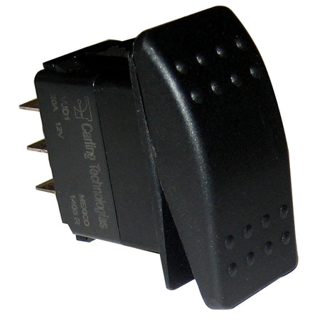 Paneltronics - Waterproof Contura Rocker Switch - Black, DPDT, ON/OFF/ON — Quality Boat Parts