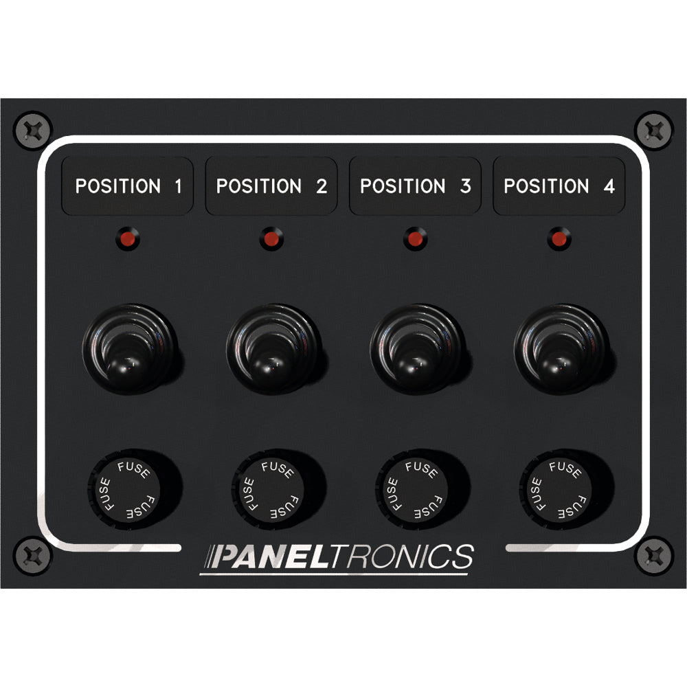 Paneltronics - Waterproof Toggle Switch Panel - Fuse, with LEDs — Quality Boat Parts