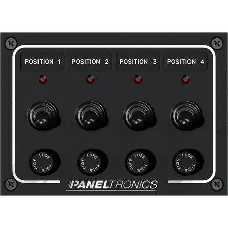 Paneltronics - Waterproof Toggle Switch Panel - Fuse, with LEDs — Quality Boat Parts