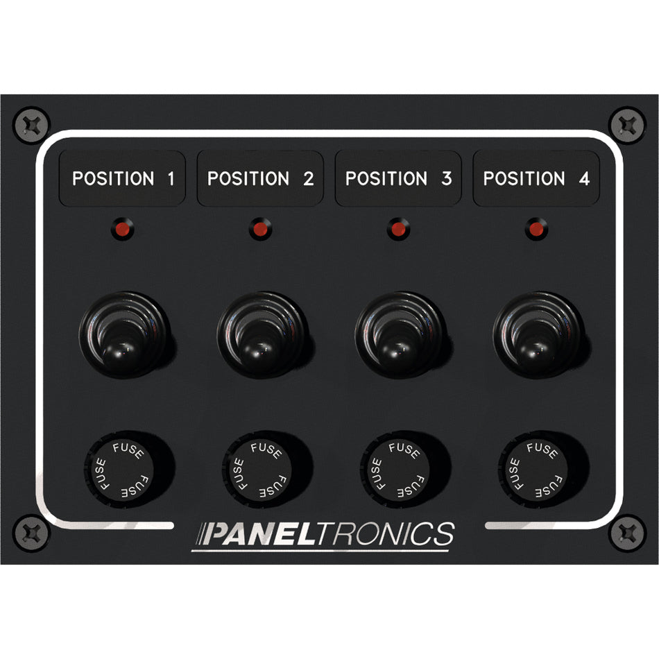 Paneltronics - Waterproof Toggle Switch Panel - Fuse, with LEDs — Quality Boat Parts