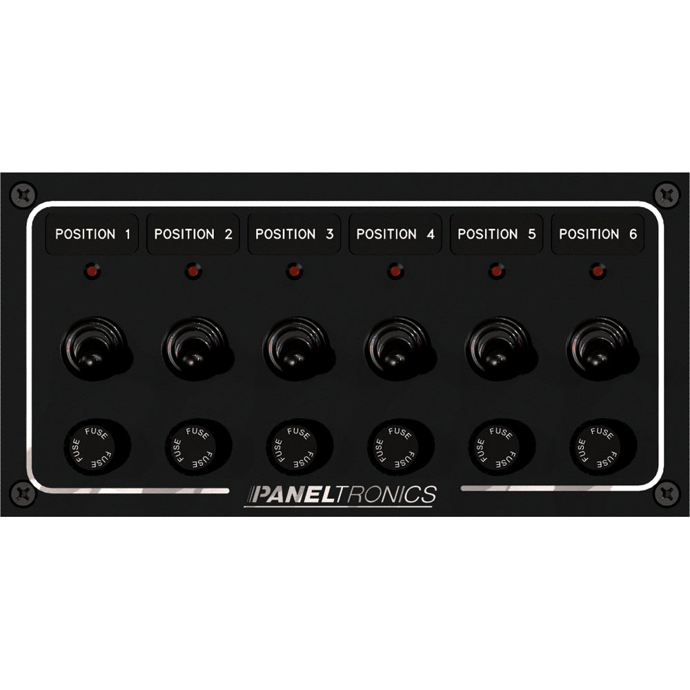 Paneltronics - Waterproof Toggle Switch Panel - Fuse, with LEDs — Quality Boat Parts