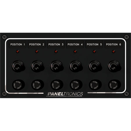 Paneltronics - Waterproof Toggle Switch Panel - Fuse, with LEDs — Quality Boat Parts