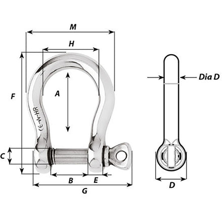 Wichard - HR Bow Shackle — Quality Boat Parts