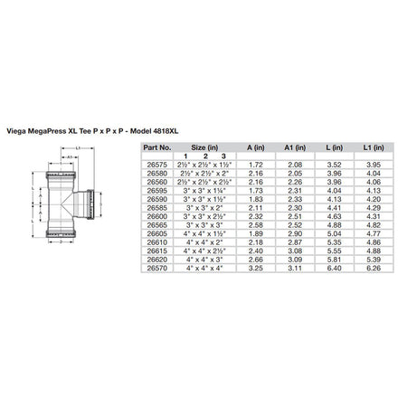Viega - MegaPress Carbon Steel Tee - With FKM — Quality Boat Parts