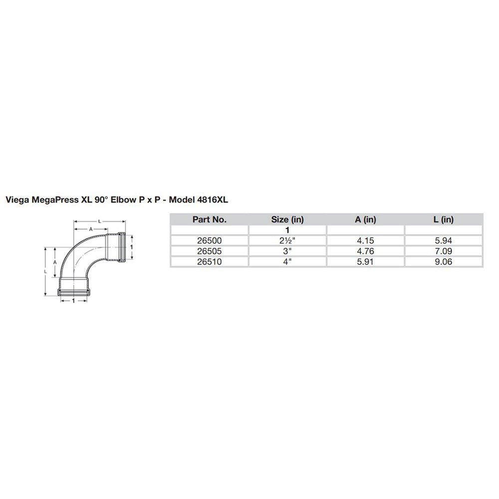 Viega - MegaPress 90" Carbon Steel Elbow - With FKM — Quality Boat Parts