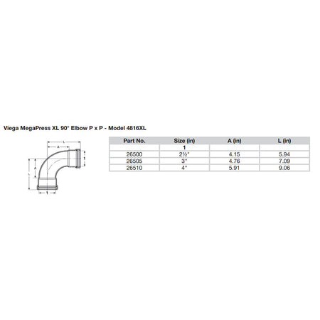 Viega - MegaPress 90" Carbon Steel Elbow - With FKM — Quality Boat Parts