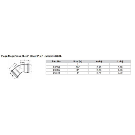 Viega - MegaPress 45" Carbon Steel Elbow - With FKM — Quality Boat Parts
