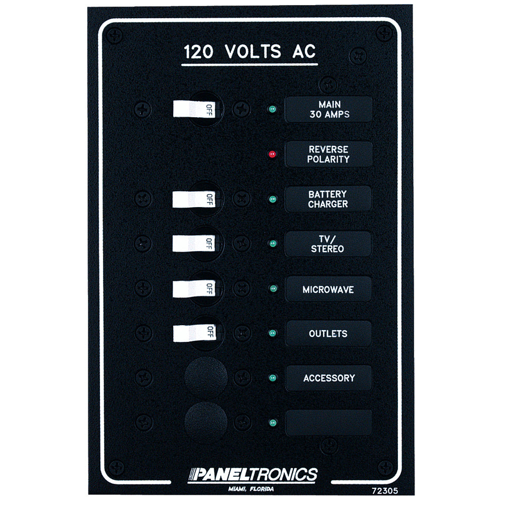 Paneltronics - Standard AC Breaker Panel & Main - LEDs — Quality Boat Parts