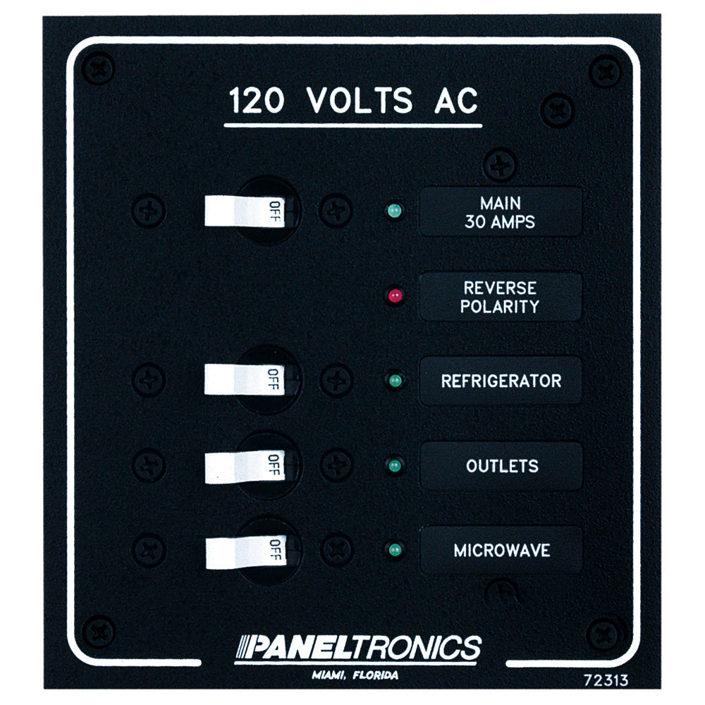 Paneltronics - Standard AC Breaker Panel & Main - LEDs — Quality Boat Parts