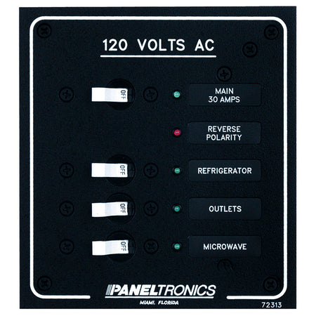 Paneltronics - Standard AC Breaker Panel & Main - LEDs — Quality Boat Parts
