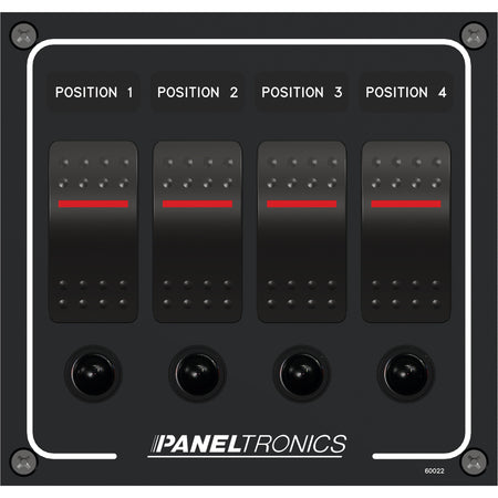 Paneltronics - Waterproof Panel Circuit Breaker - DC, Illuminated Rocker Switch — Quality Boat Parts