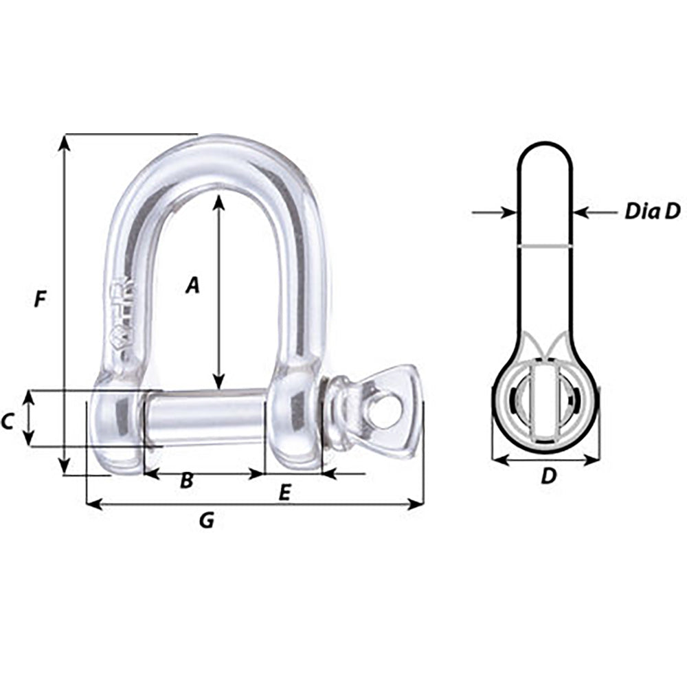 Wichard - HR D Shackle — Quality Boat Parts