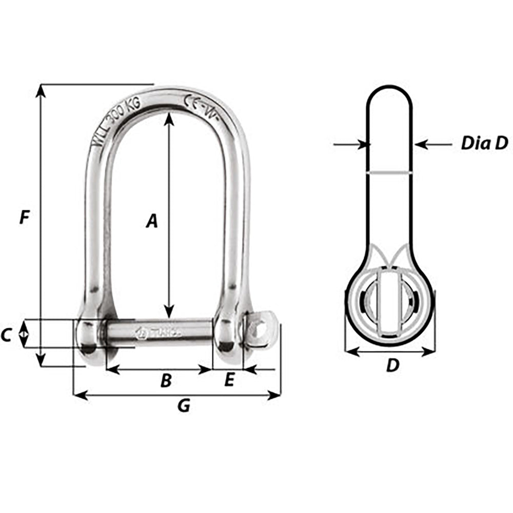 Wichard - Self-Locking Large Opening Shackle — Quality Boat Parts
