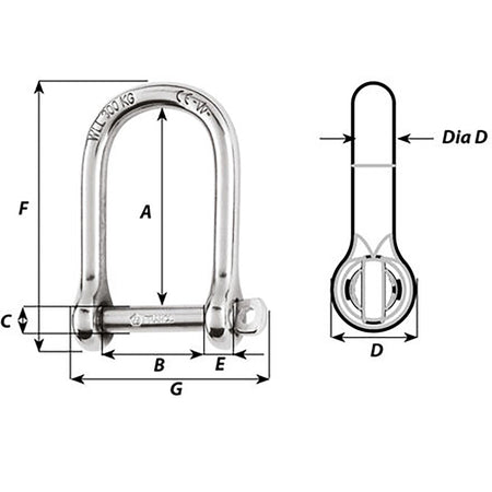 Wichard - Self-Locking Large Opening Shackle — Quality Boat Parts