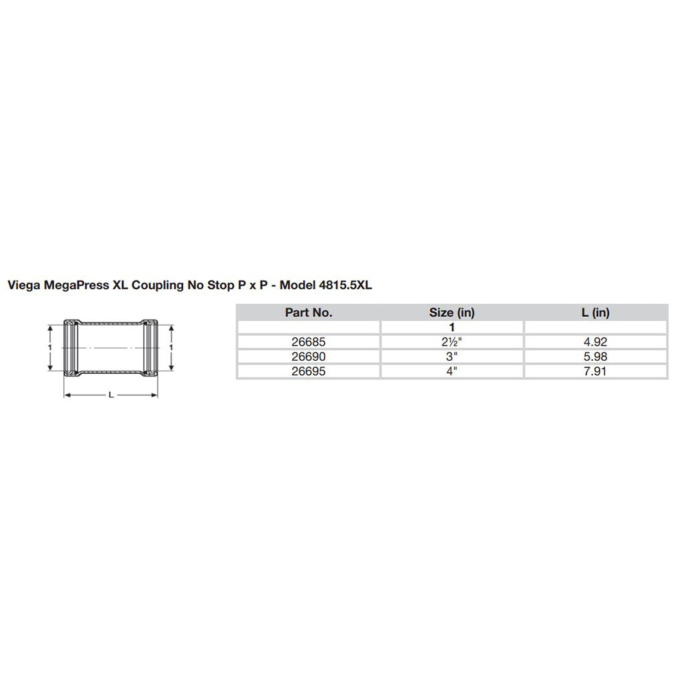 Viega - MegaPress Carbon Steel Coupling - Without Stop — Quality Boat Parts