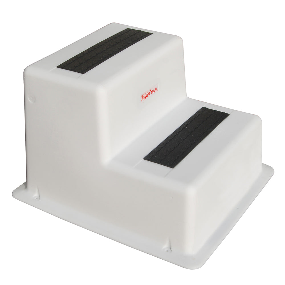 Taylor Made - StepSafe Dock Step - Double Tread, White — Quality Boat Parts