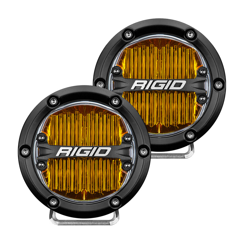 RIGID Industries - 360-Series 4" SAE Fog Light - Yellow Light, Black Housing — Quality Boat Parts