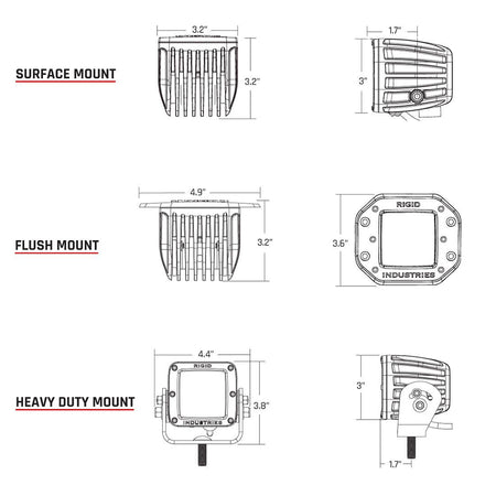 RIGID Industries - D-Series PRO Hybrid-Spot LED - Pair, White — Quality Boat Parts