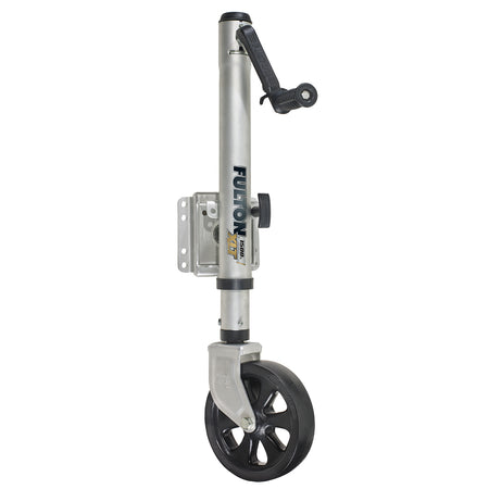 Fulton - Swing Away Bolt-On Jack - With 12" Travel, 8" Poly Wheel, Sharkskin Finish, XLT 1500 lbs — Quality Boat Parts