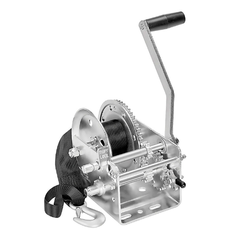 Fulton - 2-Speed Winch - With 20' Strap, 2600 lbs — Quality Boat Parts