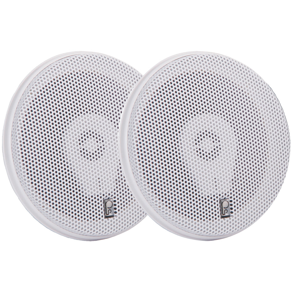 Poly-Planar - MA-8505W 5" 200 Watt Titanium Series Speakers - White — Quality Boat Parts