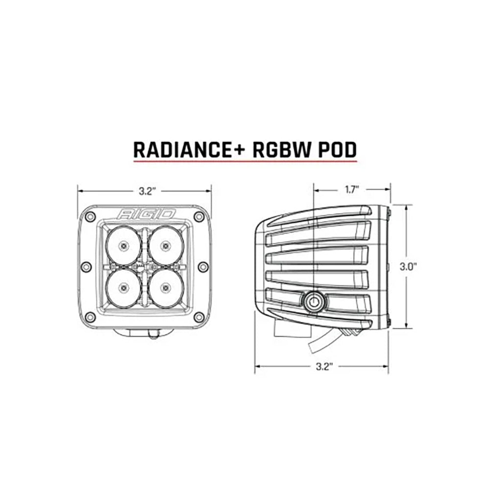 RIGID Industries - Radiance + Pod Light - RGBW, Pair — Quality Boat Parts