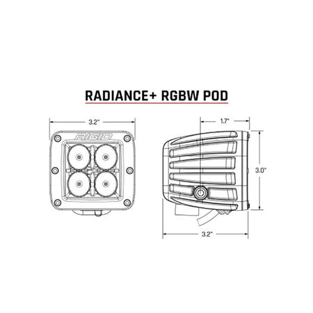 RIGID Industries - Radiance + Pod Light - RGBW, Pair — Quality Boat Parts