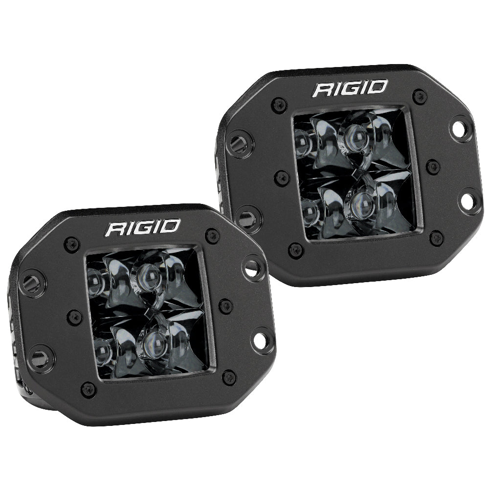 RIGID Industries - D-Series PRO Flush Mount Spot LED - Midnight Edition, Pair, Black — Quality Boat Parts