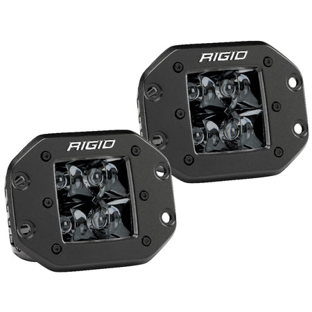 RIGID Industries - D-Series PRO Flush Mount Spot LED - Midnight Edition, Pair, Black — Quality Boat Parts