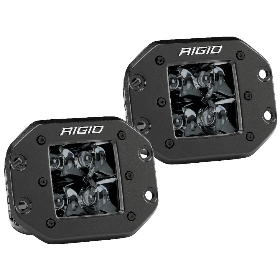 RIGID Industries - D-Series PRO Flush Mount Spot LED - Midnight Edition, Pair, Black — Quality Boat Parts