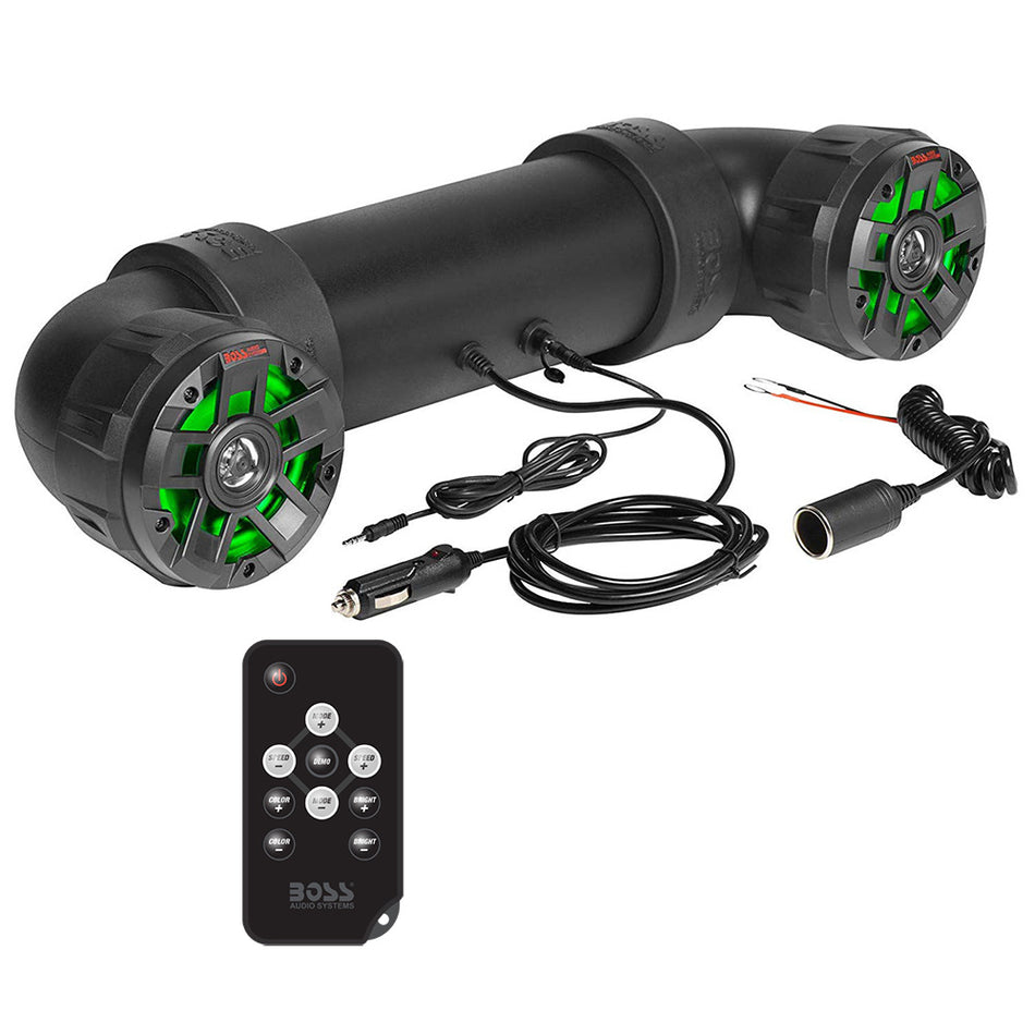 Boss Audio - Amplified All-Terrain Sound System - With 4" Marine Speakers, 1" Black Tweeters — Quality Boat Parts