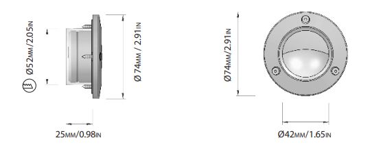 Cantalupi - Falk S Courtesy Light - 3W, IP67, 3000K, 10-32V DC (30 FALK 03 D3 SS) — Quality Boat Parts
