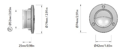 Cantalupi - Falk S Courtesy Light - 3W, IP67, 3000K, 10-32V DC (30 FALK 03 D3 SS) — Quality Boat Parts
