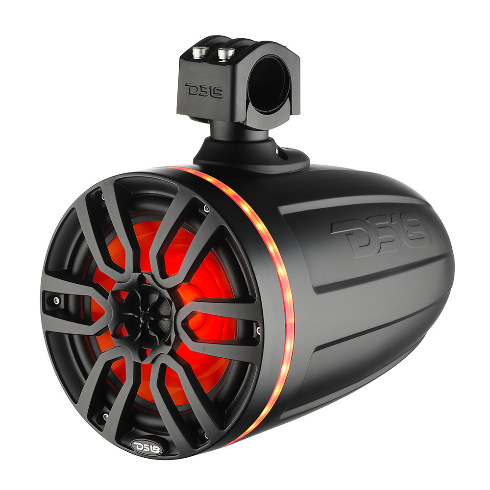 DS18 - X Series HYDRO 8" Wakeboard Pod Tower Speaker - With RGB LED Light, 375W, Matte Black — Quality Boat Parts