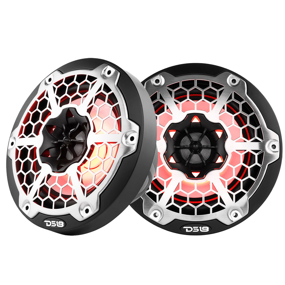 DS18 - New Edition HYDRO 6.5" 2-Way Marine Speakers - With RGB LED Lighting, 300W — Quality Boat Parts