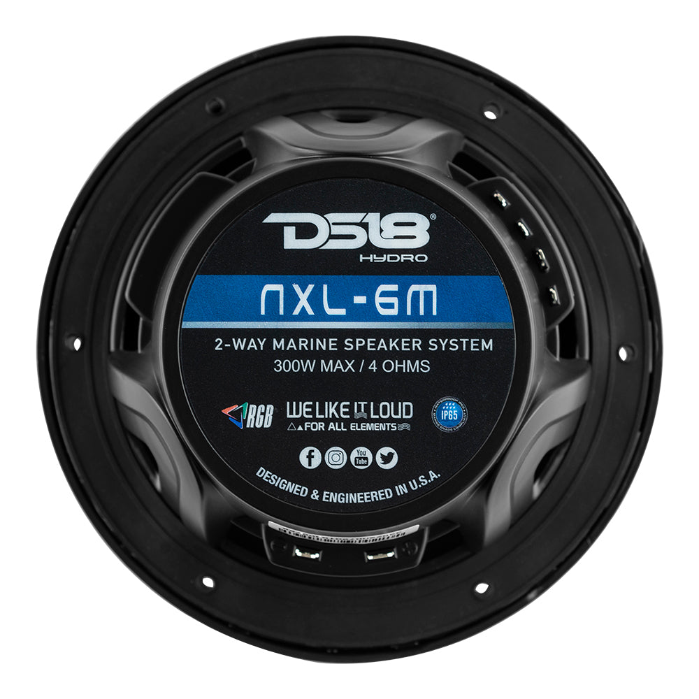 DS18 - New Edition HYDRO 6.5" 2-Way Marine Speakers - With RGB LED Lighting, 300W — Quality Boat Parts