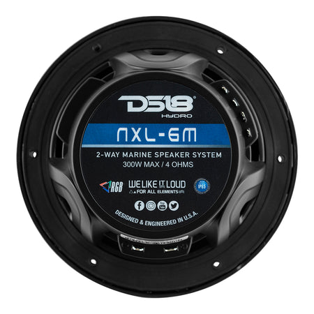 DS18 - New Edition HYDRO 6.5" 2-Way Marine Speakers - With RGB LED Lighting, 300W — Quality Boat Parts