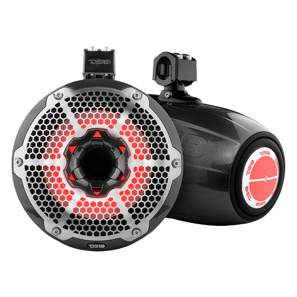 DS18 - HYDRO 10" Neodymium Marine Towers - With Built-In Passive Radiator, 1" Driver RGB LED Lights, 900W — Quality Boat Parts