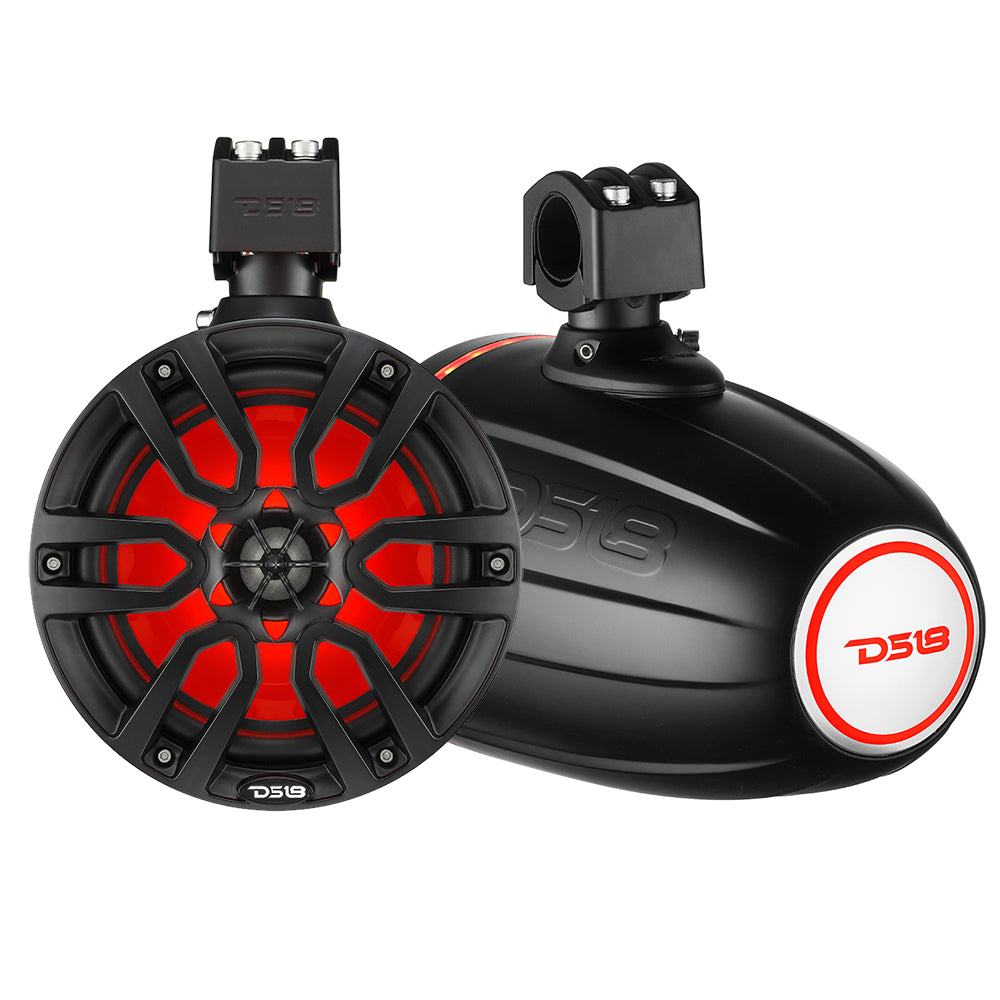DS18 - X Series HYDRO 6.5" Wakeboard Pod Tower Speaker - With RGB LED Light, 300W — Quality Boat Parts