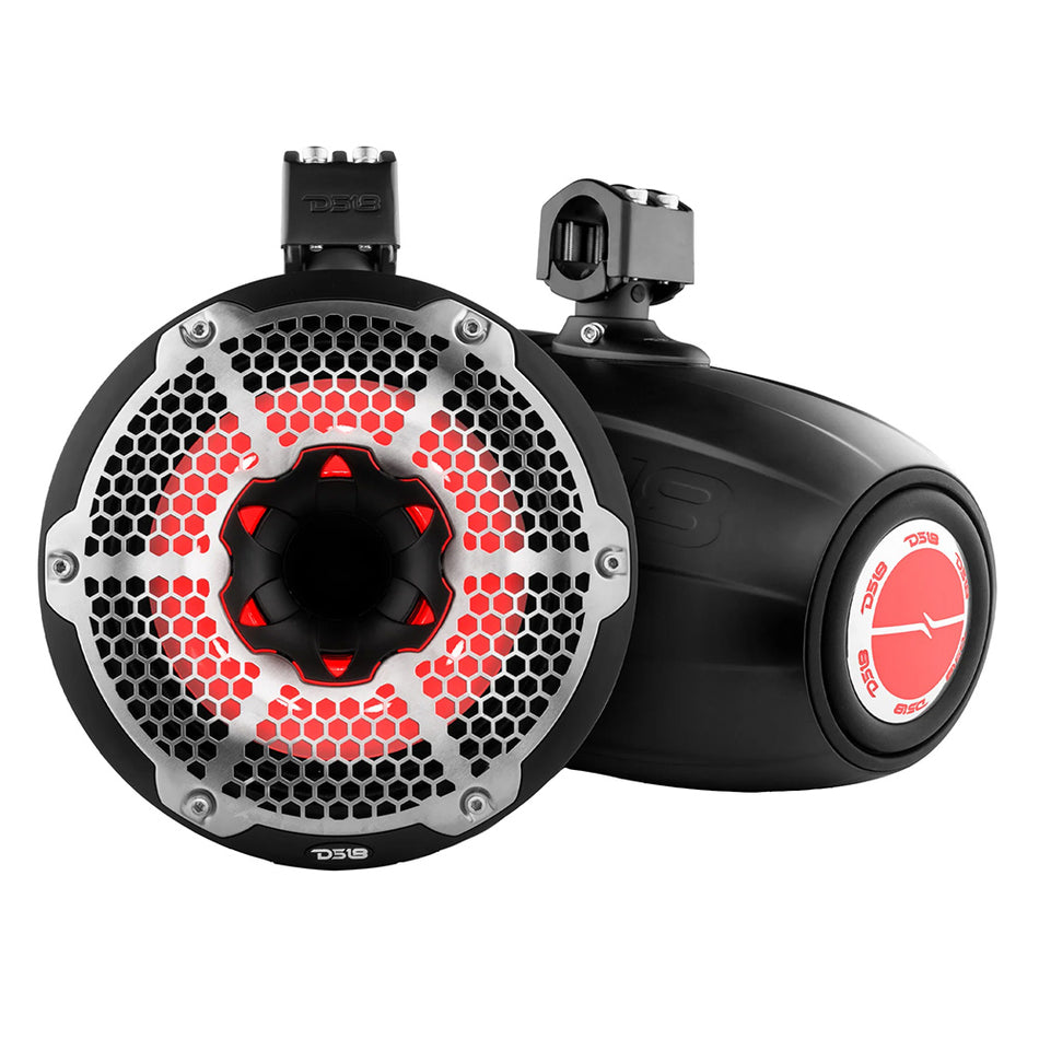 DS18 - HYDRO 10" Neodymium Marine Towers - With Built-In Passive Radiator, 1" Driver RGB LED Lights — Quality Boat Parts
