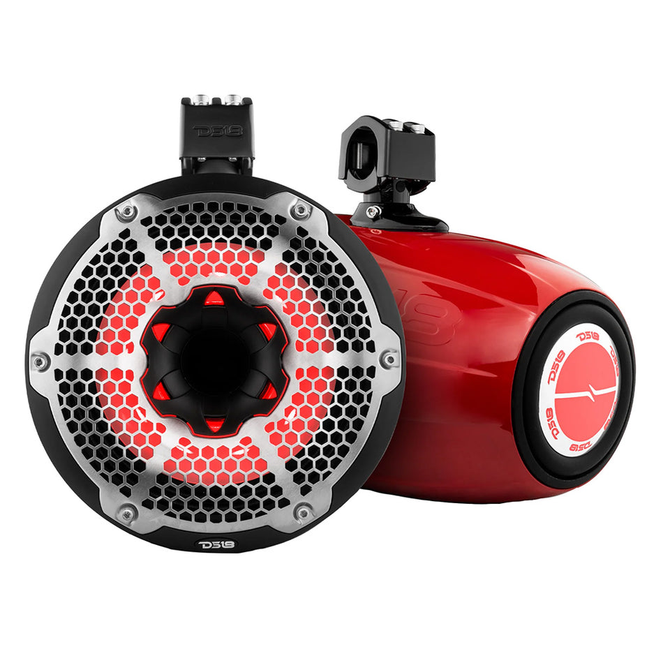 DS18 - HYDRO 10" Neodymium Marine Towers - With Built-In Passive Radiator, 1" Driver RGB LED Lights — Quality Boat Parts