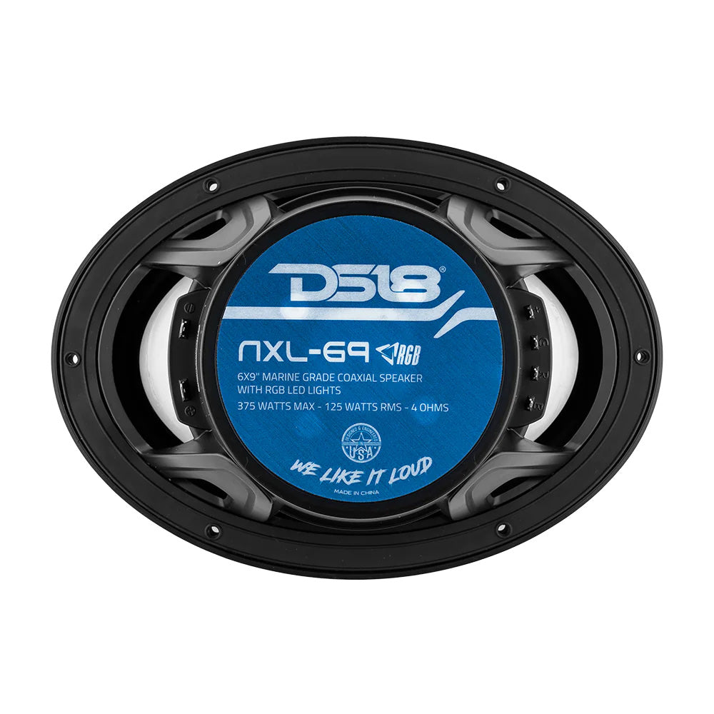 DS18 - HYDRO 6 x 9" 2-Way Marine Speakers - With Integrated RGB LED Lights, 375W — Quality Boat Parts