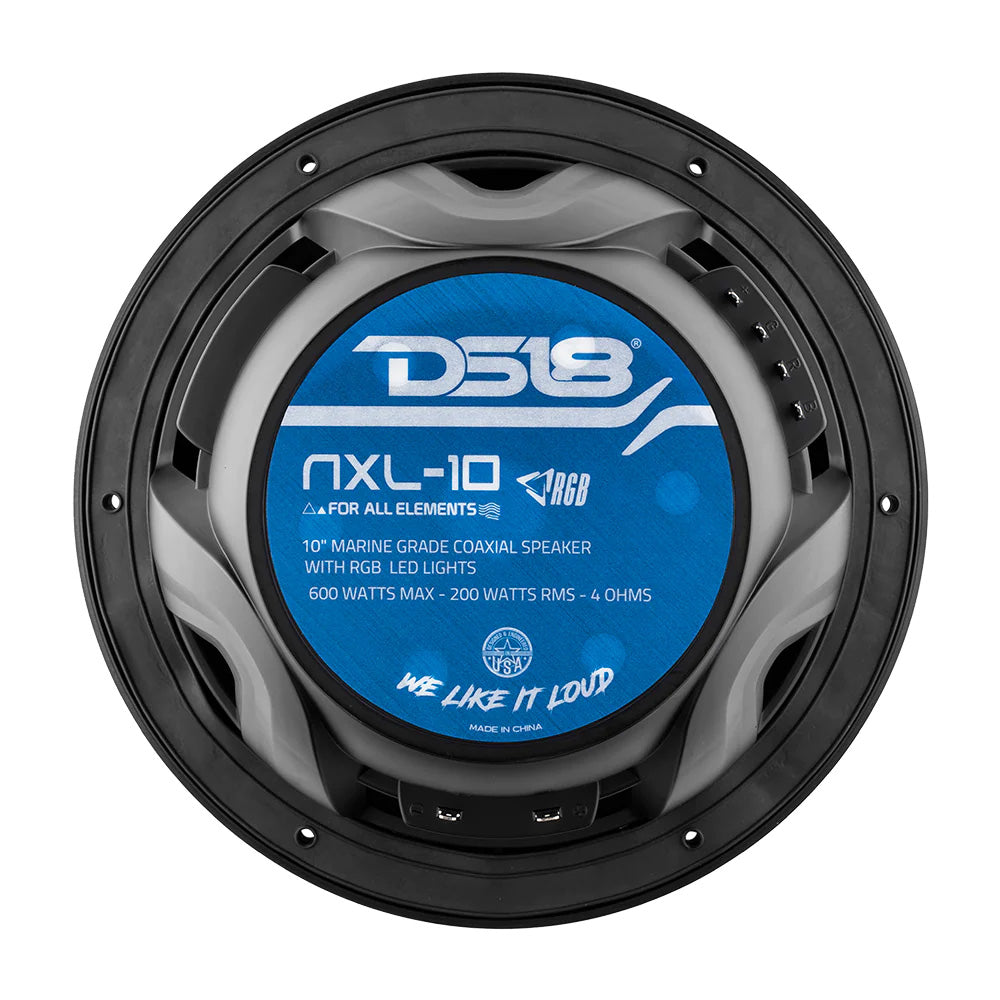 DS18 - HYDRO 10" 2-Way Marine Speakers - With Bullet Tweeter Integrated RGB LED Lights — Quality Boat Parts