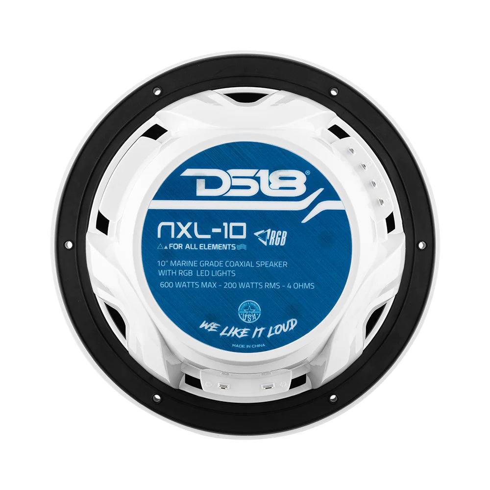 DS18 - HYDRO 10" 2-Way Marine Speakers - With Bullet Tweeter Integrated RGB LED Lights — Quality Boat Parts