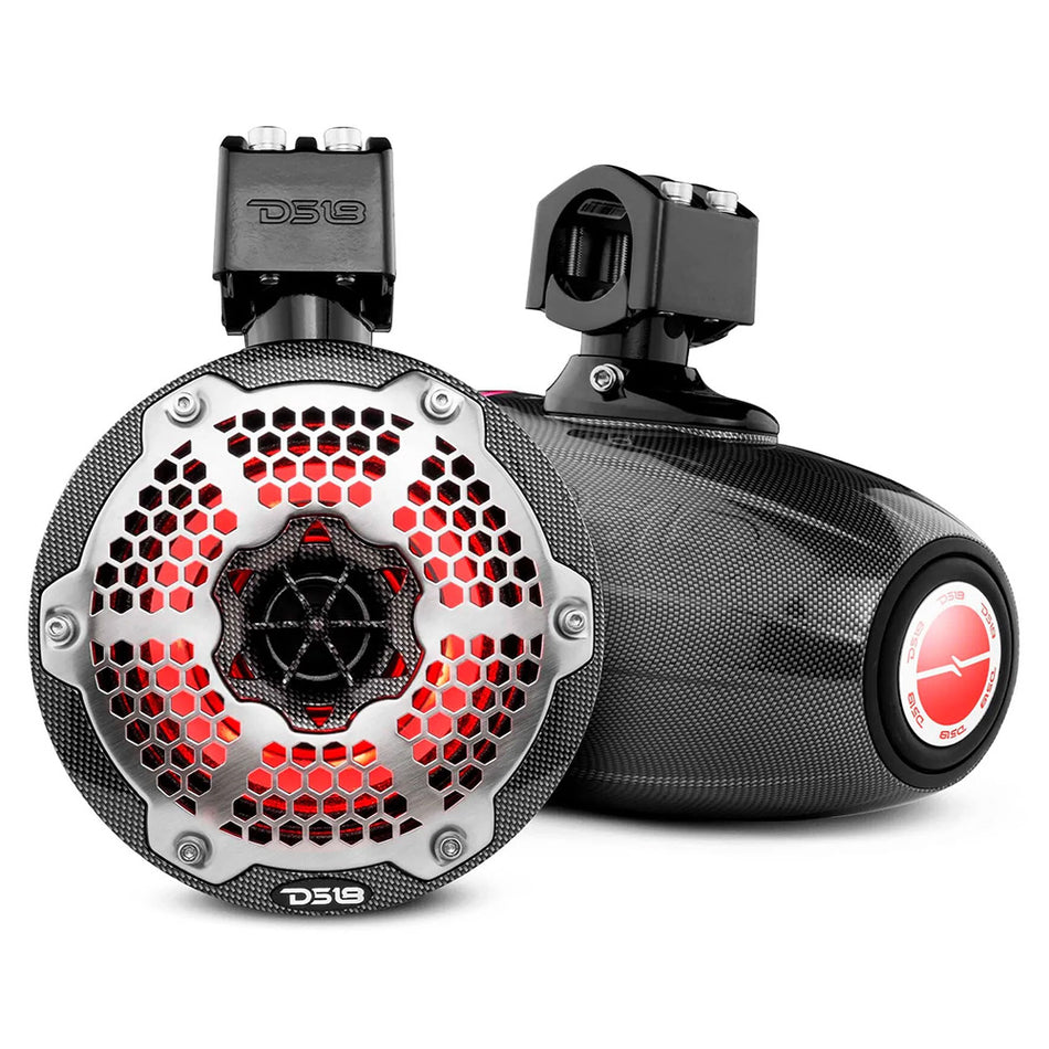 DS18 - X Series HYDRO 2-Way Wakeboard Pod Tower Speakers RGB Lights - Black — Quality Boat Parts