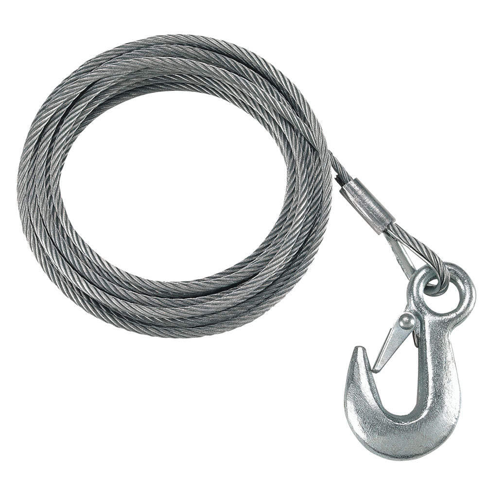 Fulton - Galvanized Winch Cable and Hook - Breaking Strength, 5,600 lbs, 7/32" x 50' — Quality Boat Parts