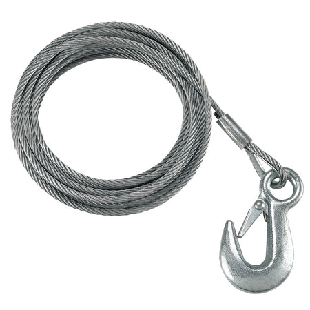Fulton - Galvanized Winch Cable and Hook - Breaking Strength, 5,600 lbs, 7/32" x 50' — Quality Boat Parts